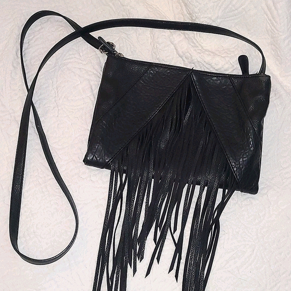 Black Fringe Crossbody Bag